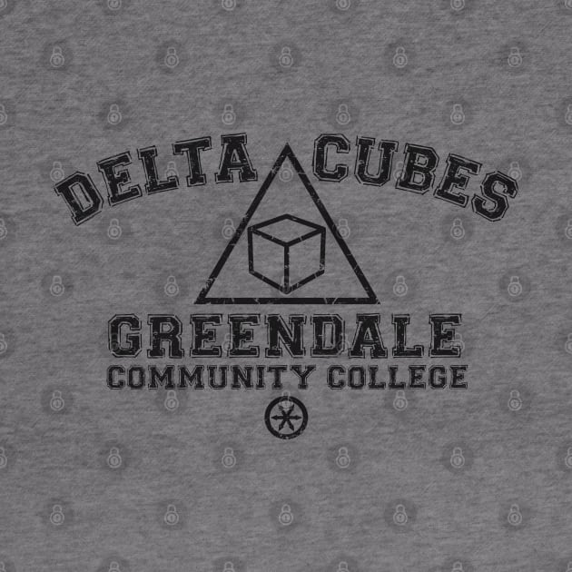 Greendale Delta Cubes Fraternity (dark print) by kgullholmen